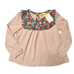 NWT Mini Boden Floral Collar Shirt Size 5/6